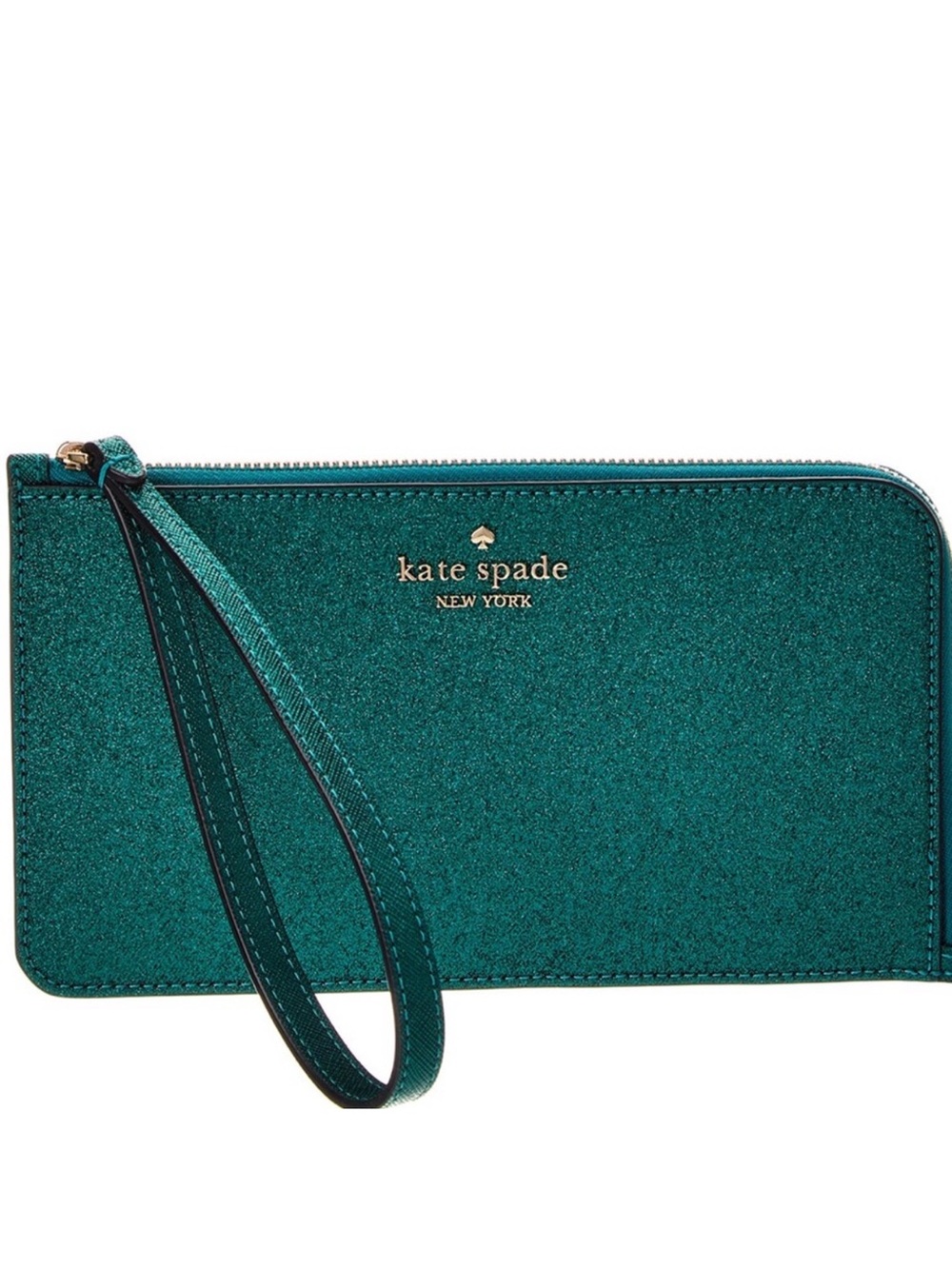 KATE SPADE Lucy glitter teal wristlet
